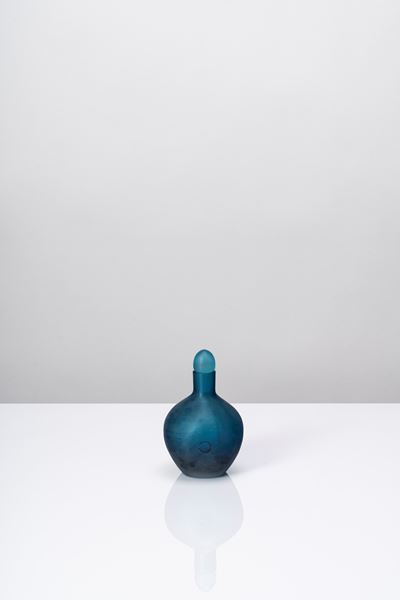 Piccola bottiglia della serie 'Incisi', vetro soffiato, 1956