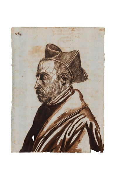 Ritratto del Cardinale Francesco Maria Tarugi, inchiostro bruno acquerellato su carta