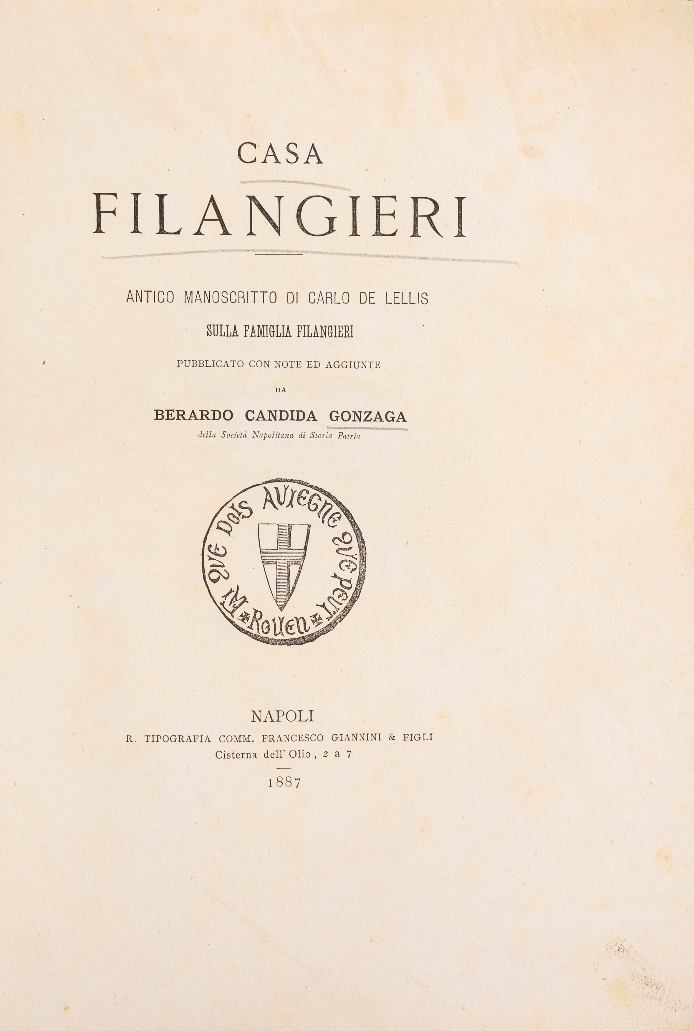 Casa Filangieri. Antico manoscritto sulla famiglia Filangieri
