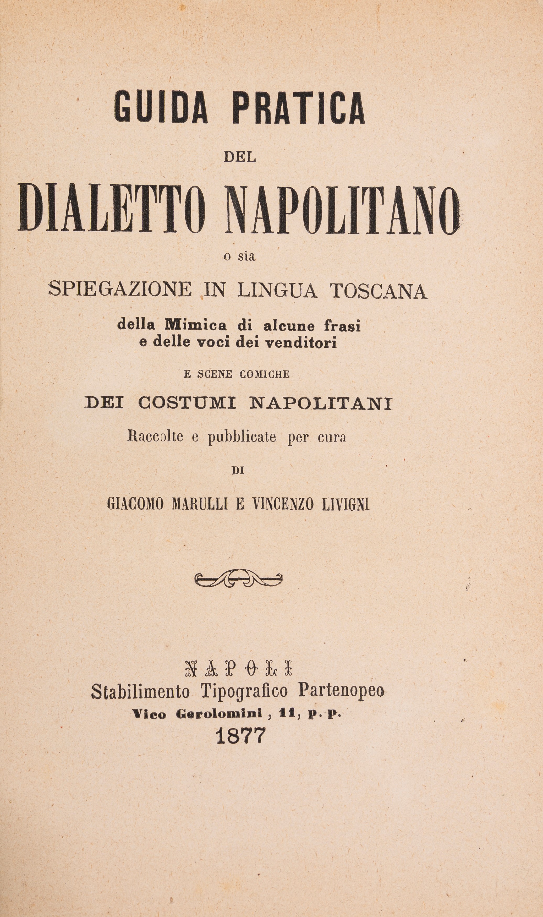 Guida pratica del dialetto napolitano o sia spiegazione in lingua toscana della mimica di alcune ...