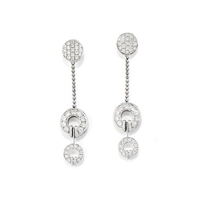 Orecchini in oro bianco 18k con diamanti taglio brillante