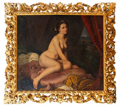 Autore sconosciuto, Olimpia abbandonata da Bireno, olio su tela