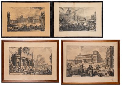 Giovanni Battista Piranesi, Quattro incisioni con vedute di Roma