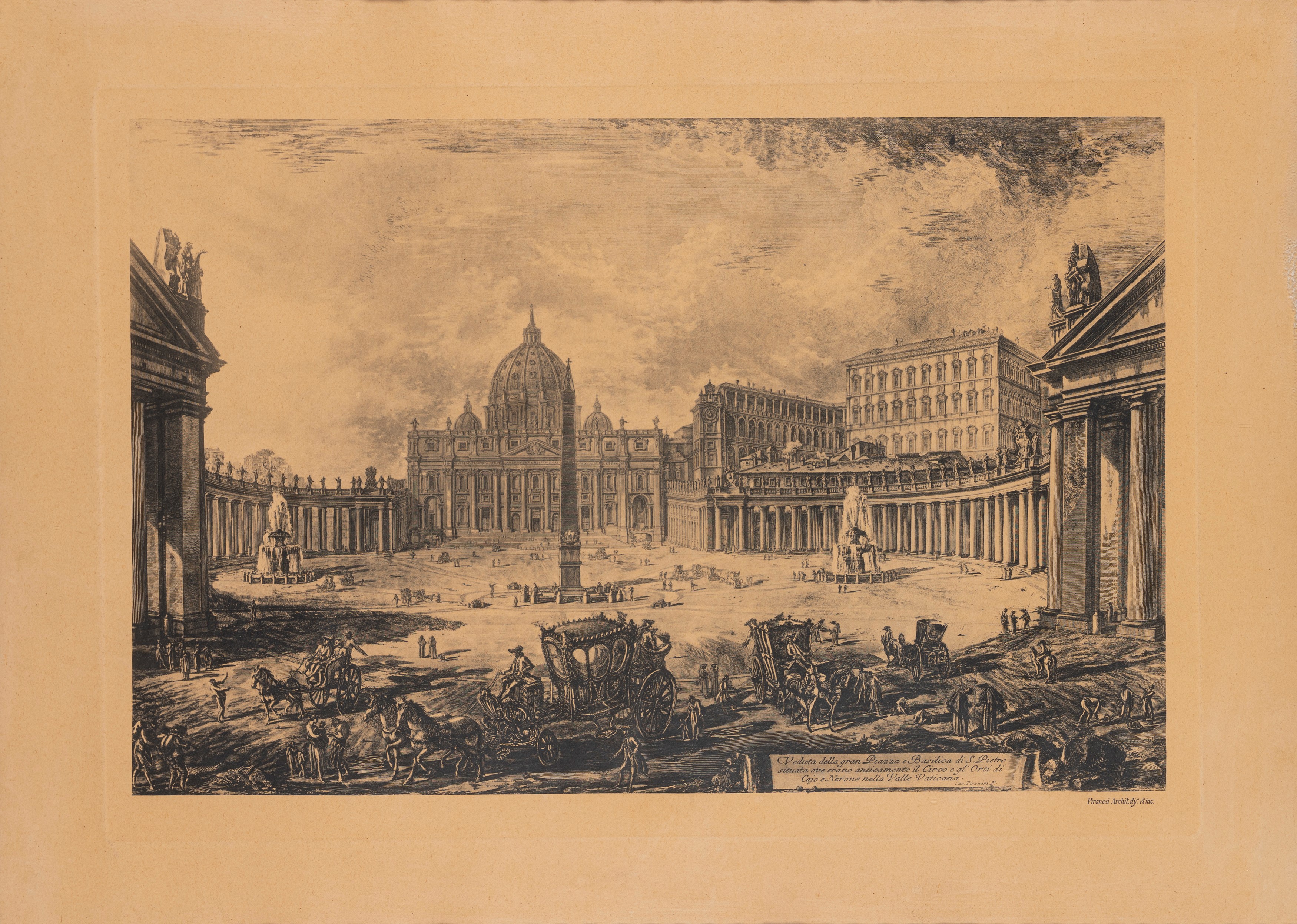 Giovanni Battista Piranesi, Quattro incisioni con vedute di Roma