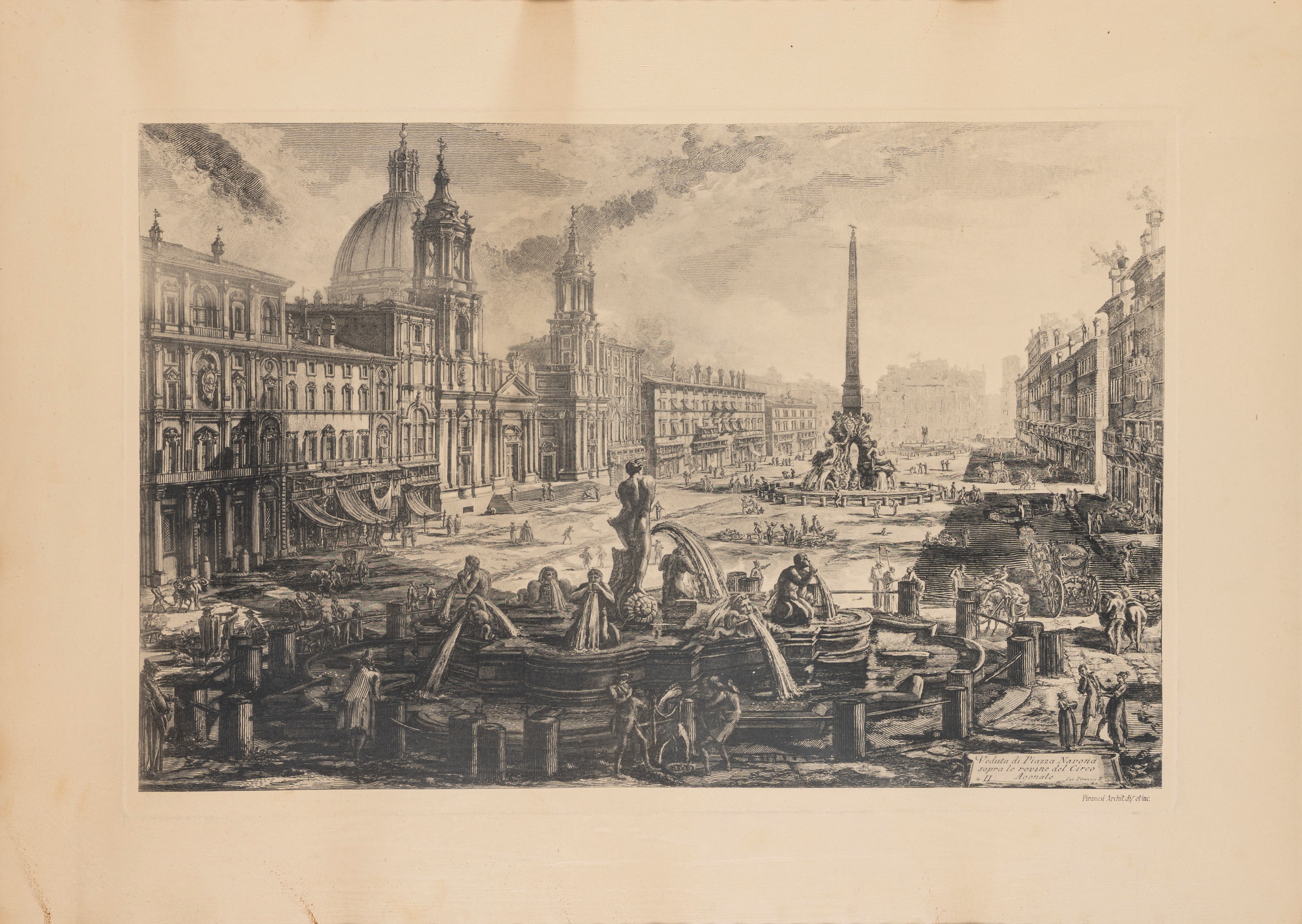 Giovanni Battista Piranesi, Quattro incisioni con vedute di Roma
