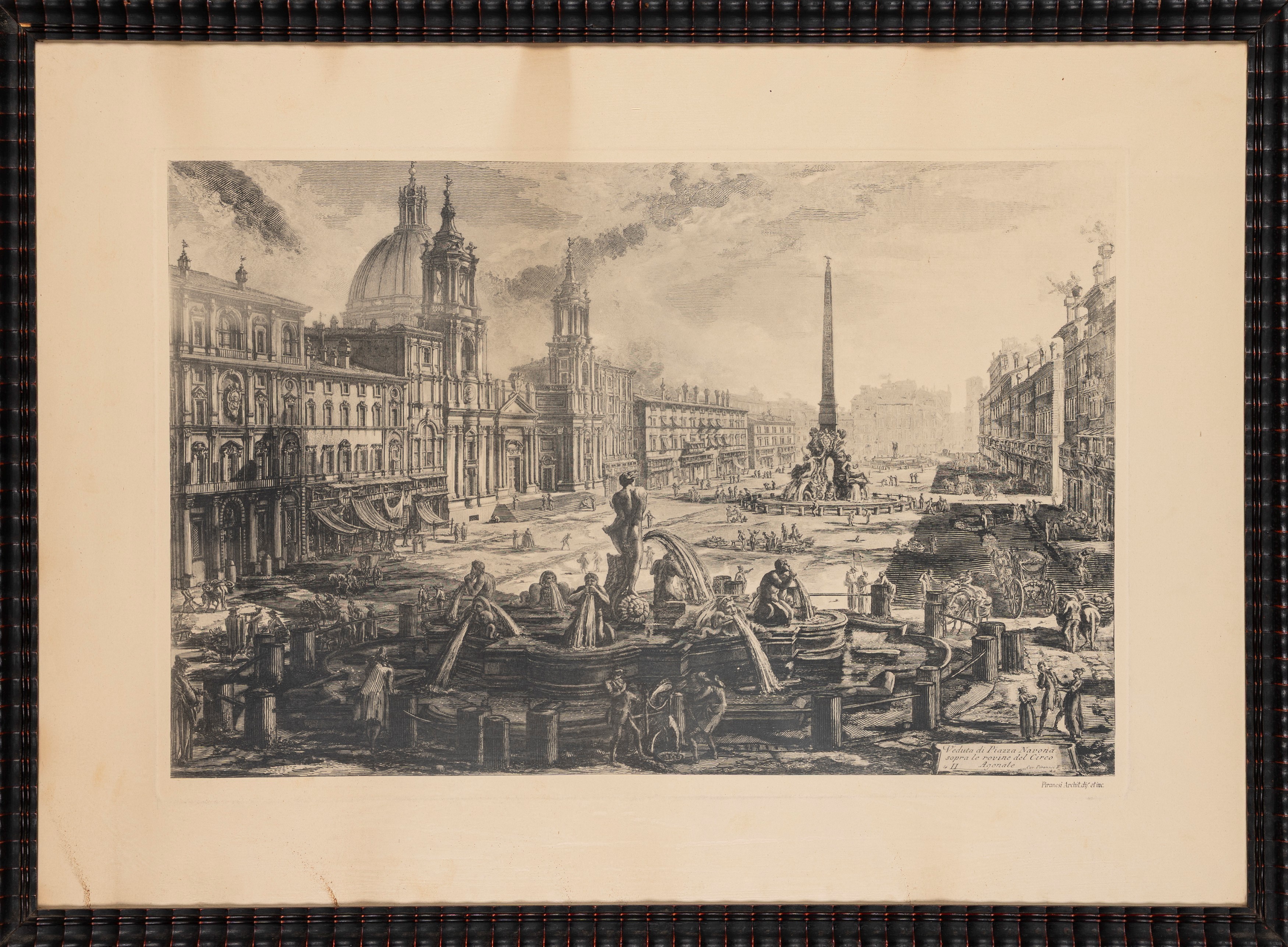 Giovanni Battista Piranesi, Quattro incisioni con vedute di Roma