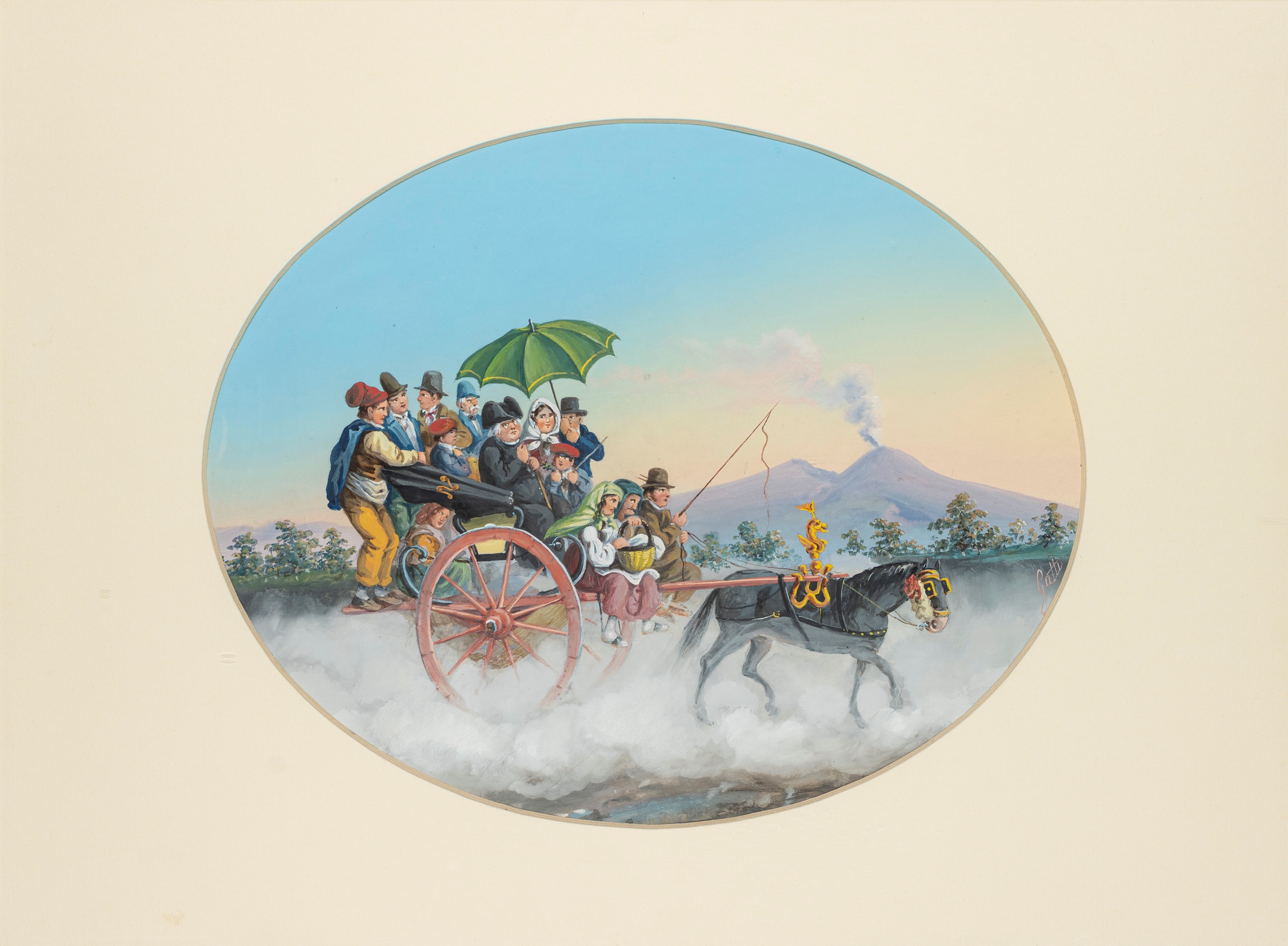 Scuola Napoletana, Fine del XIX Secolo - Inizi del XX Secolo - Scuola napoletana, Due gouaches su...