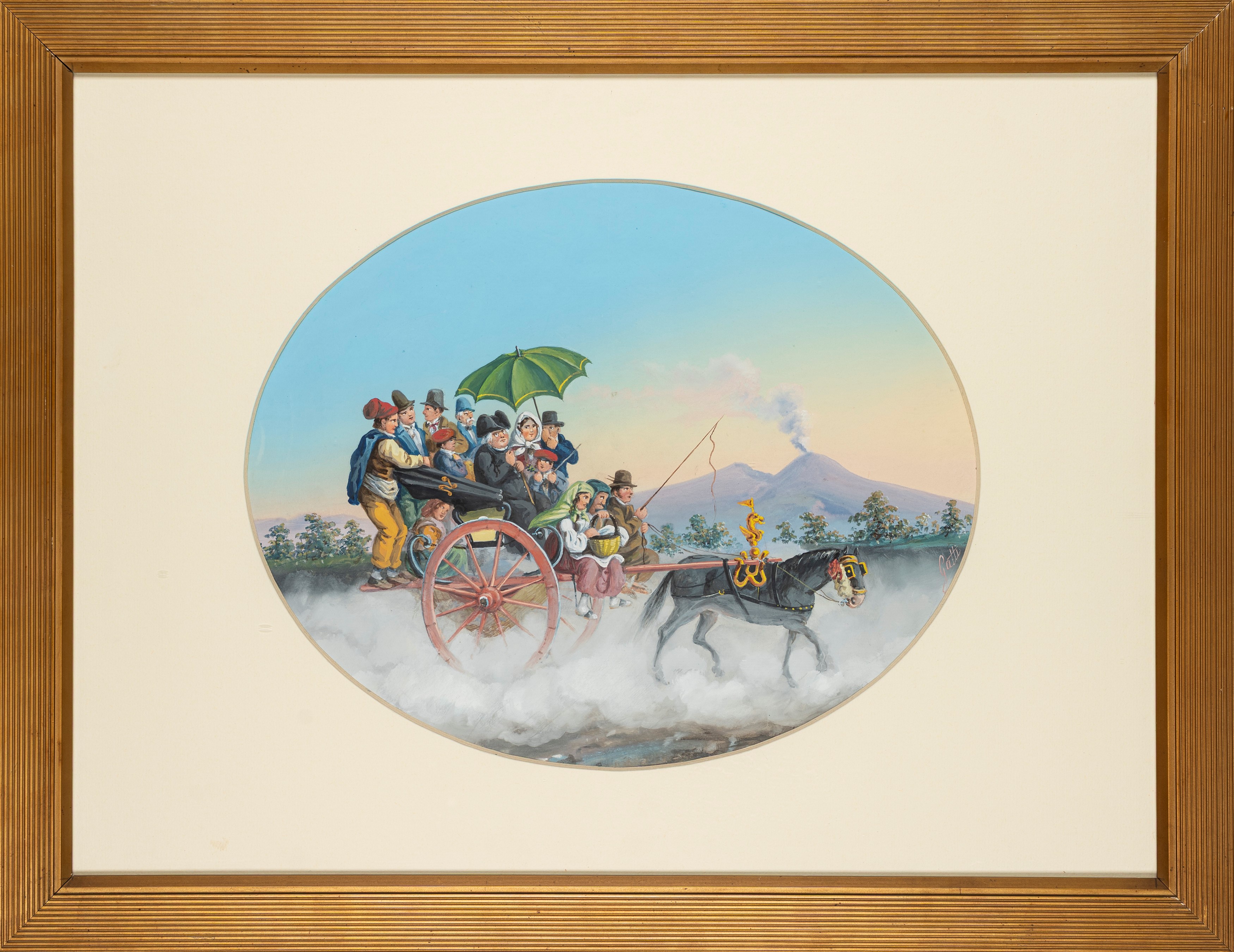 Scuola Napoletana, Fine del XIX Secolo - Inizi del XX Secolo - Scuola napoletana, Due gouaches su...