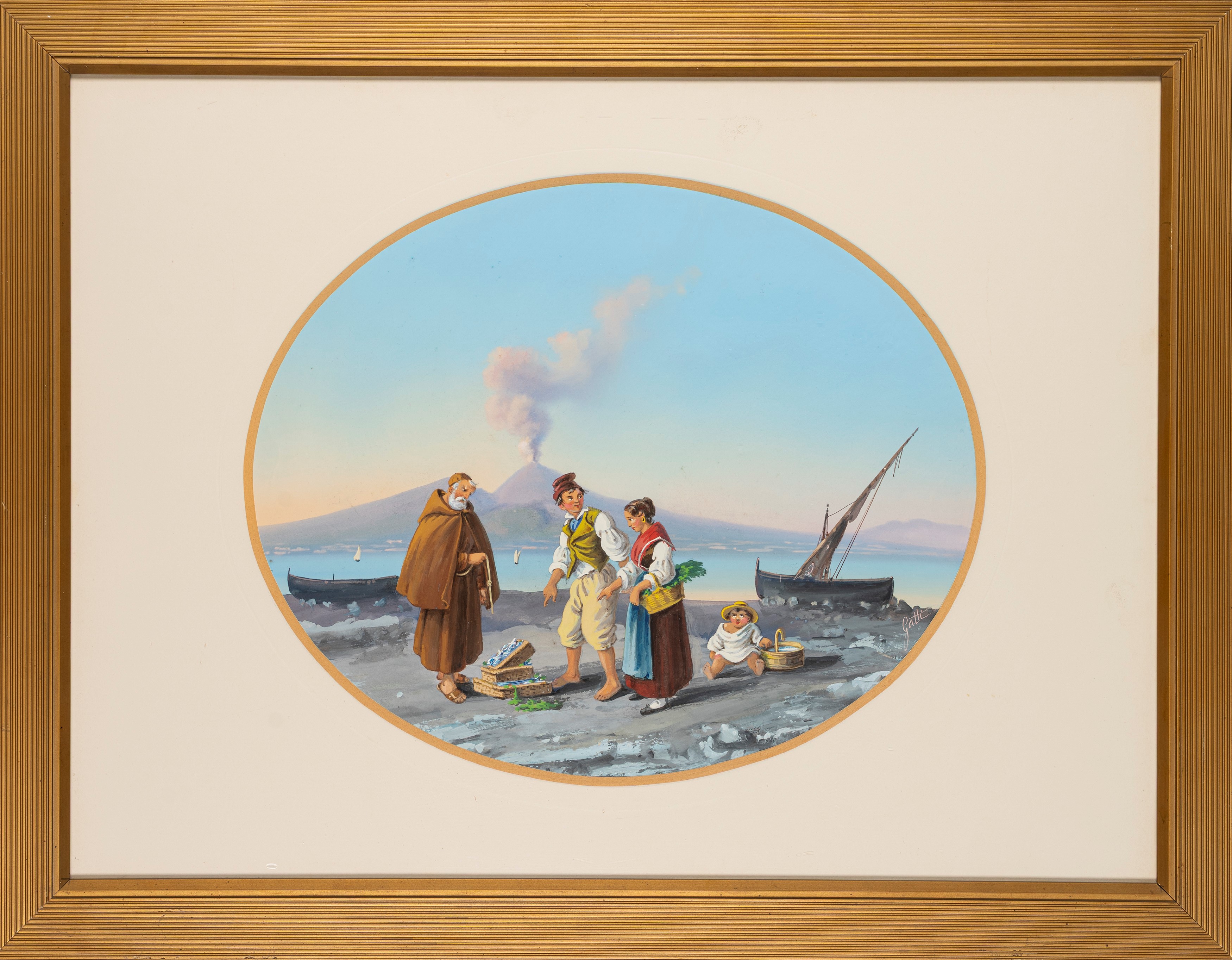 Scuola Napoletana, Fine del XIX Secolo - Inizi del XX Secolo - Scuola napoletana, Due gouaches su...