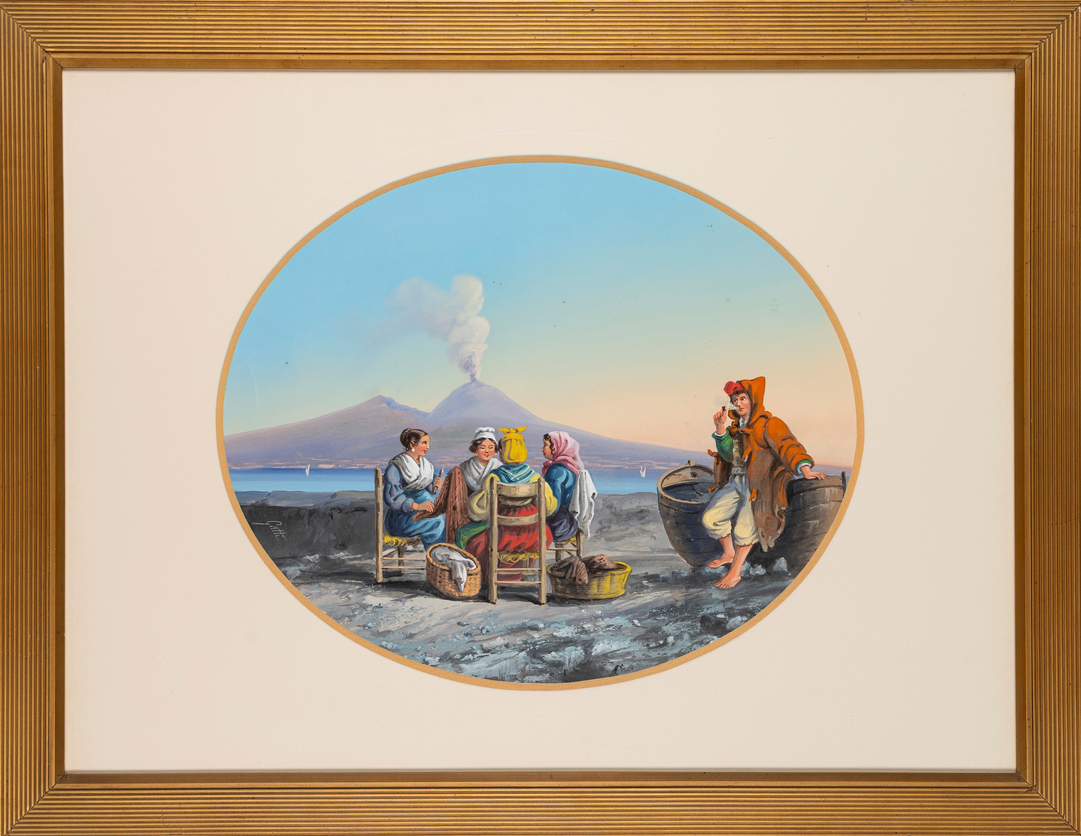Scuola Napoletana, Fine del XIX Secolo - Inizi del XX Secolo - Scuola napoletana, Due gouaches su...