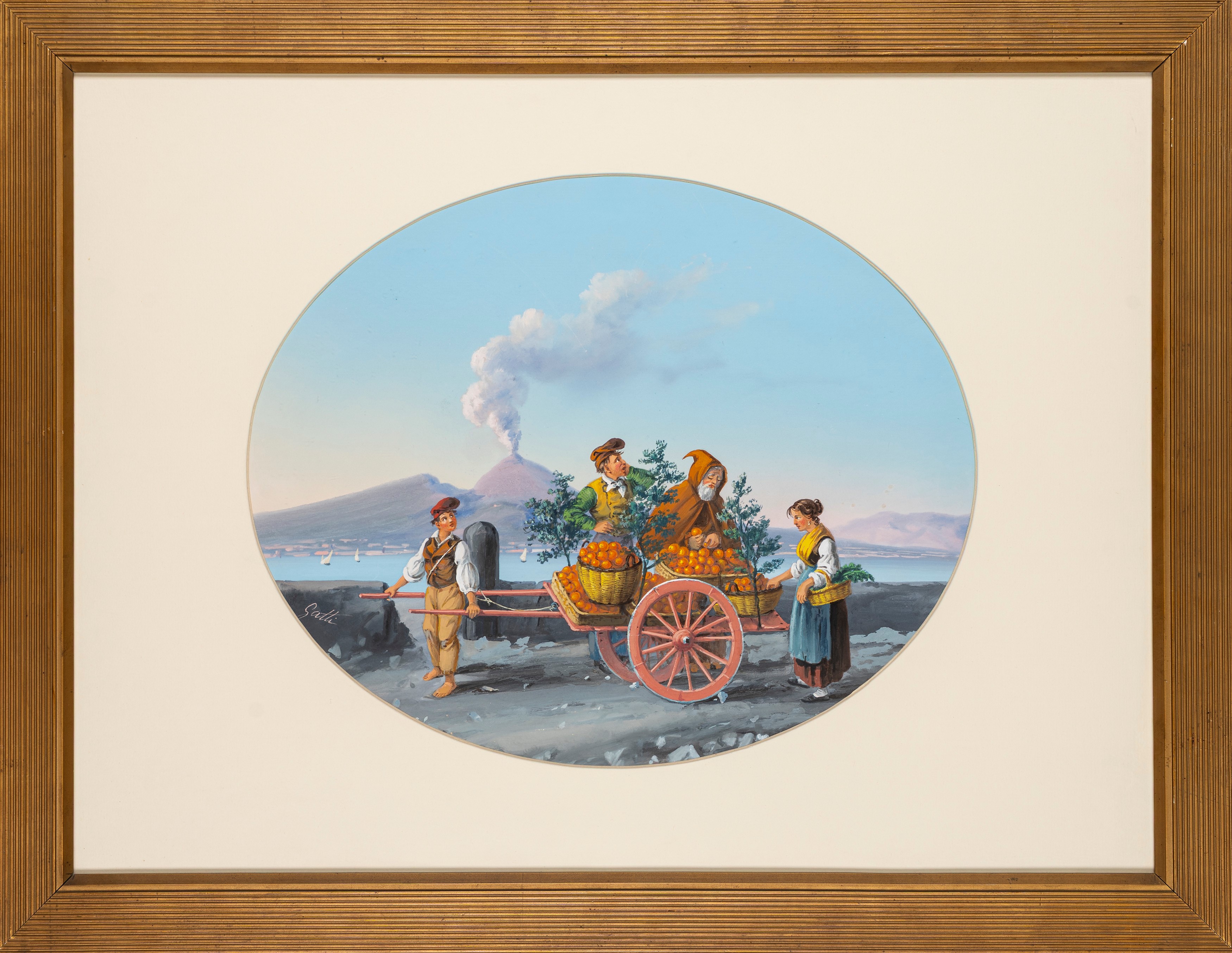 Scuola Napoletana, Fine del XIX Secolo - Inizi del XX Secolo - Scuola napoletana, Due gouaches su...
