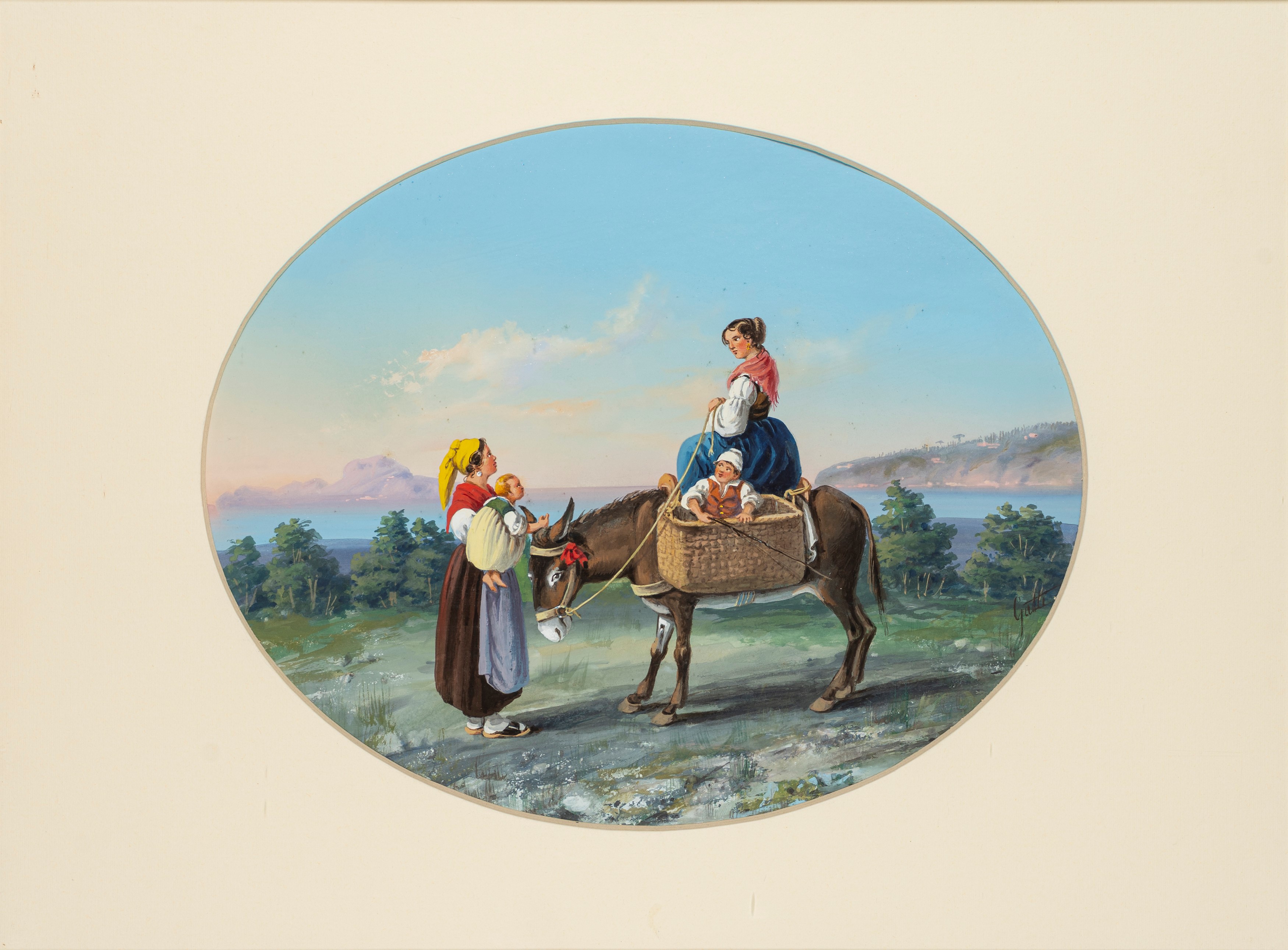 Scuola Napoletana, Fine del XIX Secolo - Inizi del XX Secolo - Scuola napoletana, Due gouaches su...