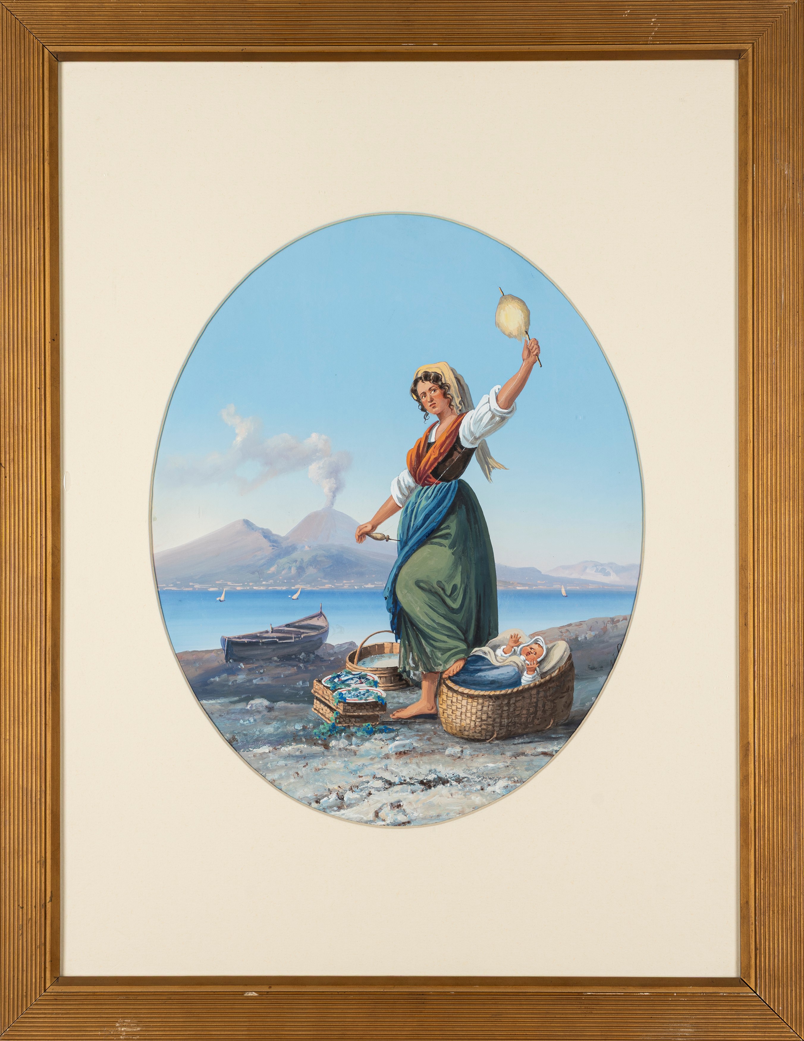 Scuola Napoletana, Fine del XIX Secolo - Inizi del XX Secolo - Scuola napoletana, Tre gouaches su...
