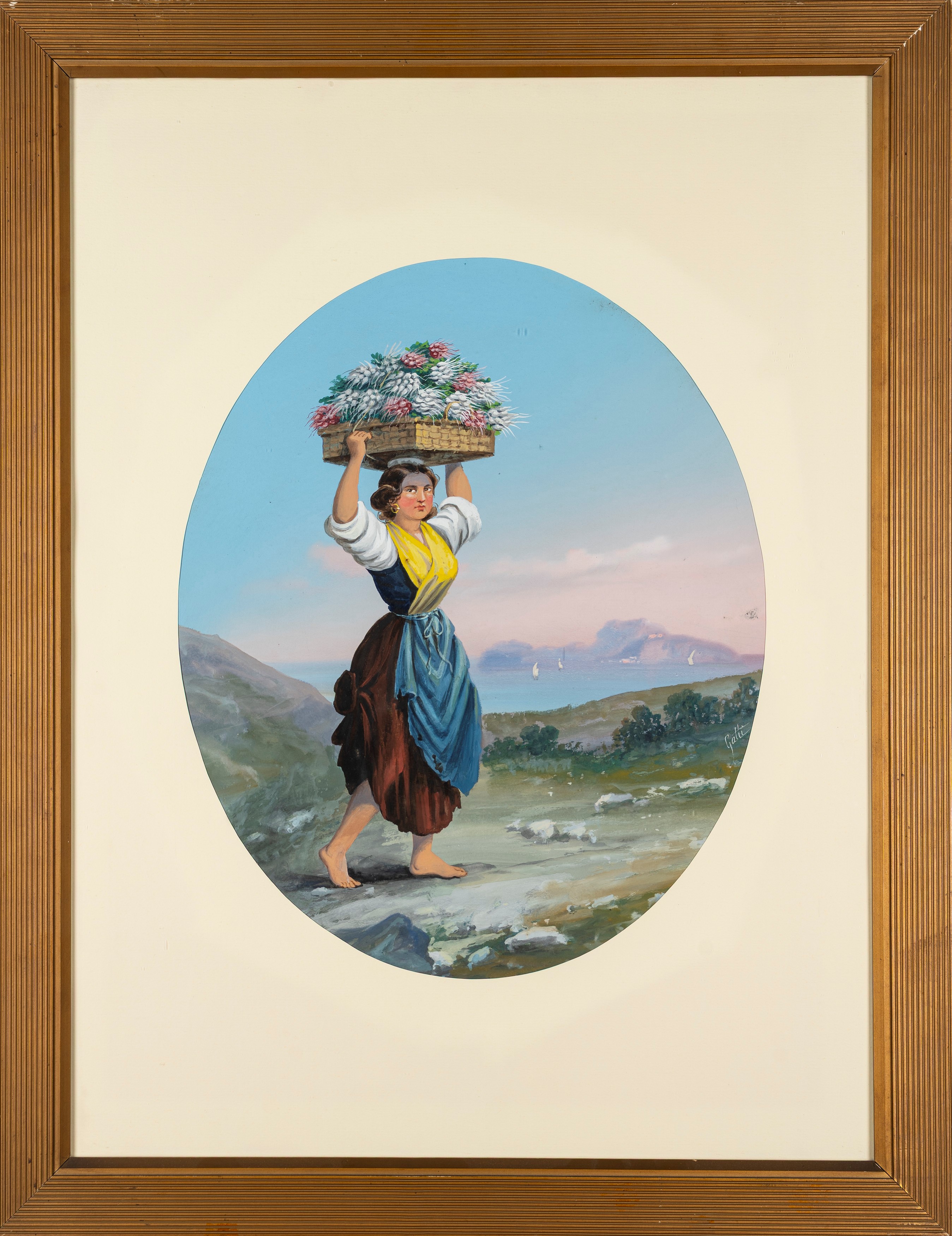 Scuola Napoletana, Fine del XIX Secolo - Inizi del XX Secolo - Scuola napoletana, Tre gouaches su...