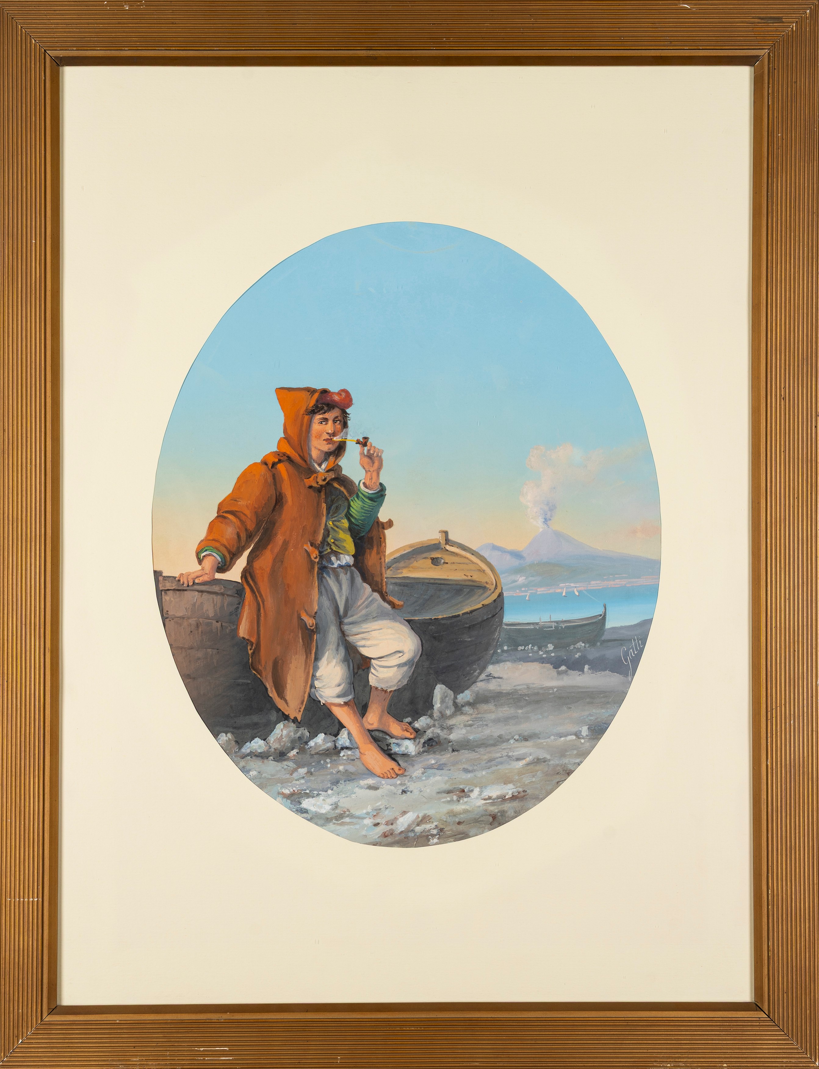 Scuola Napoletana, Fine del XIX Secolo - Inizi del XX Secolo - Scuola napoletana, Tre gouaches su...