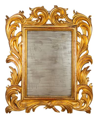 Specchiera, legno intagliato e dorato, secolo XIX