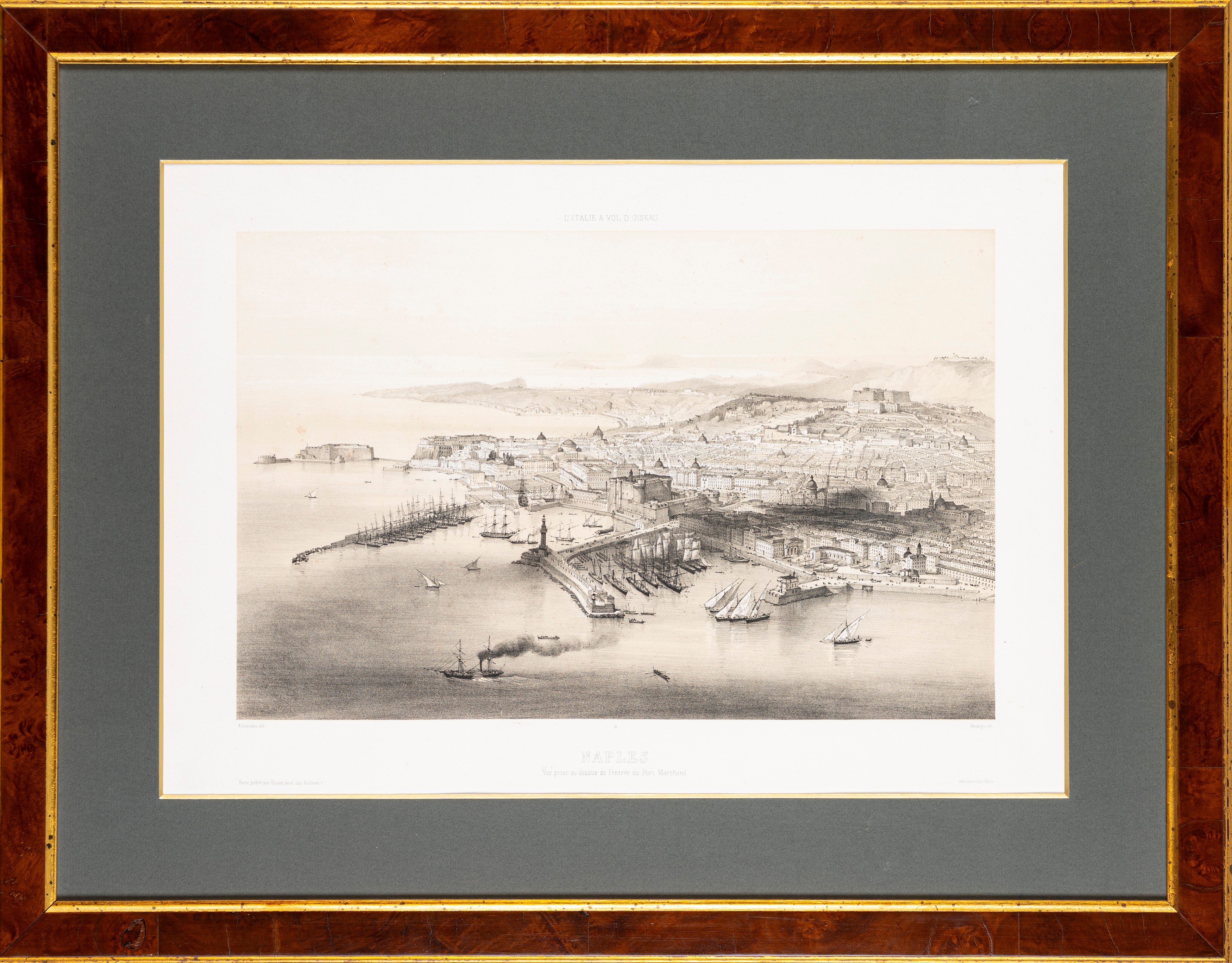Alfred Guesdon - L'Italie à vol d'oiseau: Vedute di Napoli, litografie