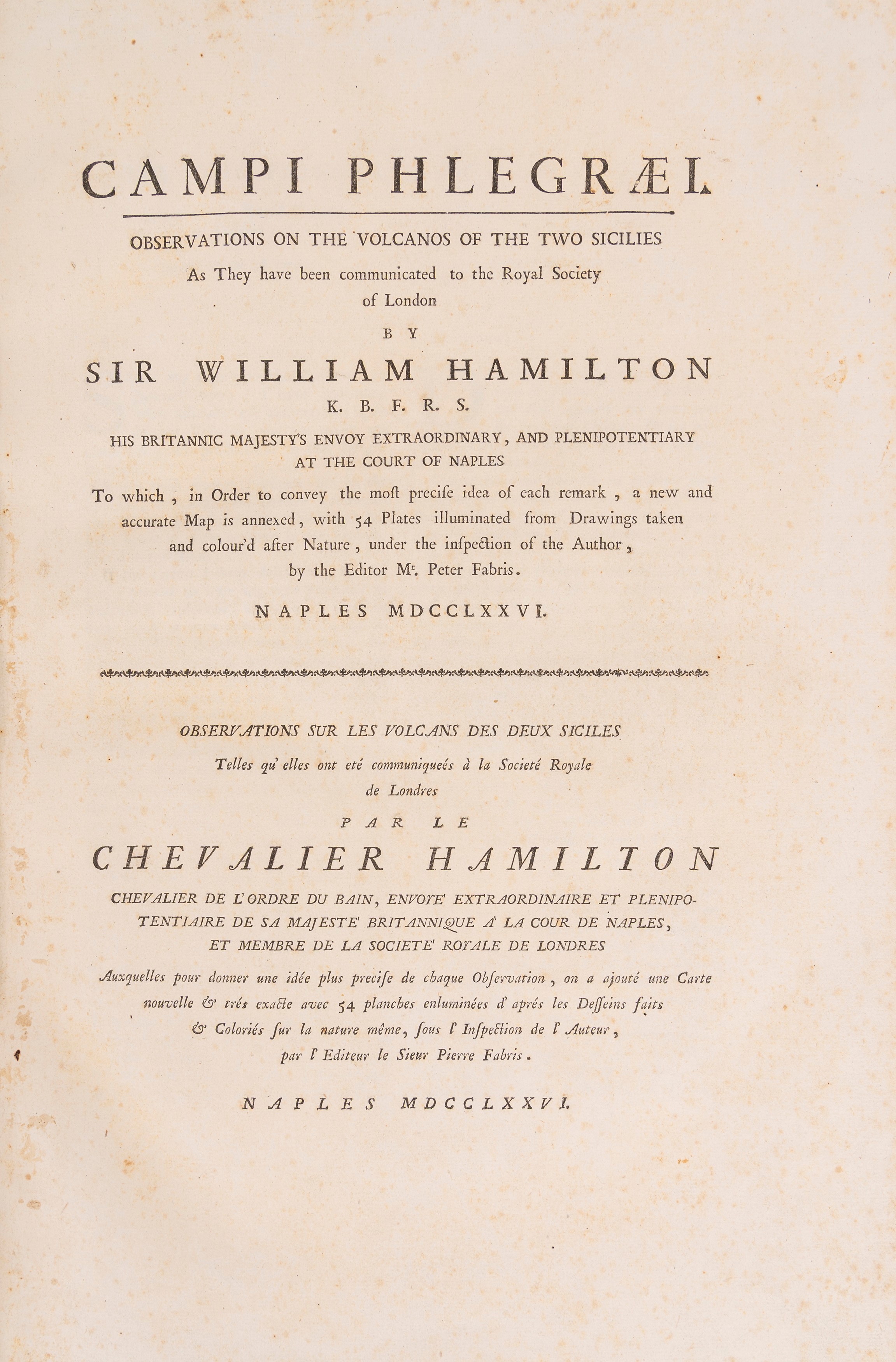 Campi Phlegraei. Observations on the Volcanos of the Two Sicilies as they have been communicated ...