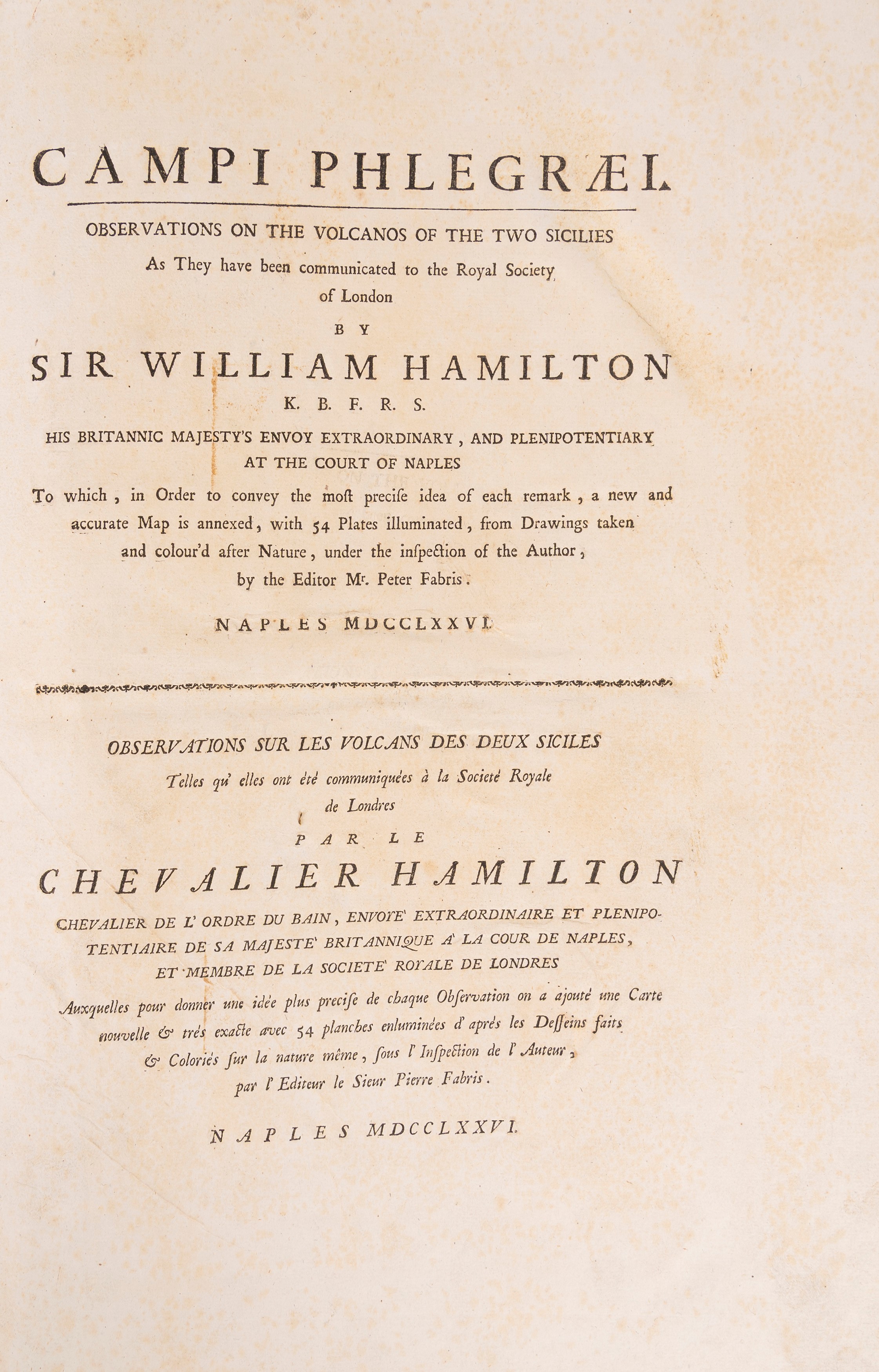 Campi Phlegraei. Observations on the Volcanos of the Two Sicilies as they have been communicated ...