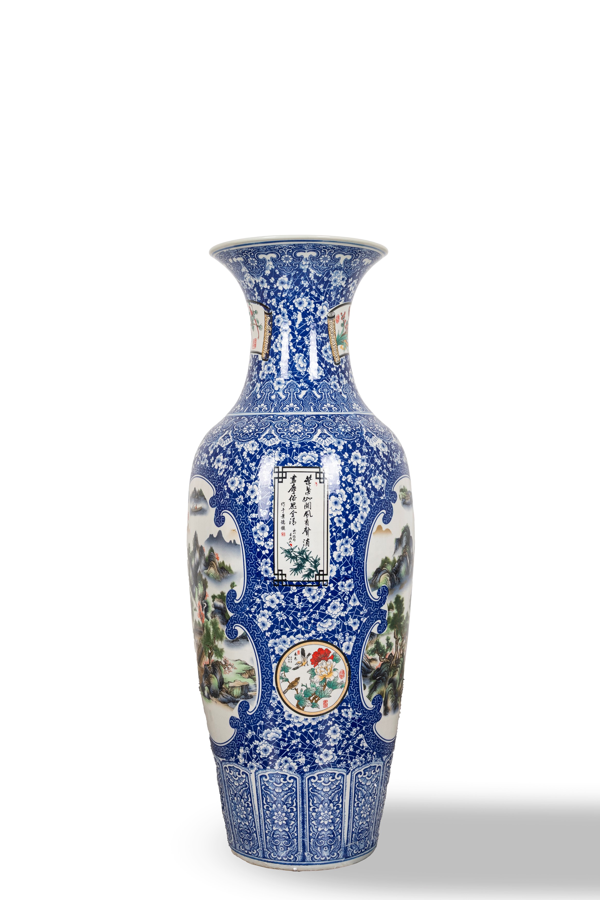 Grande vaso in porcellana policroma, Cina, secolo XX