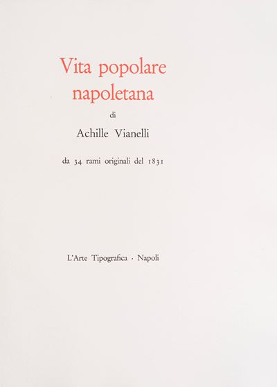 Vita popolare napoletana - Incisioni ristampate da rami originali del 1831