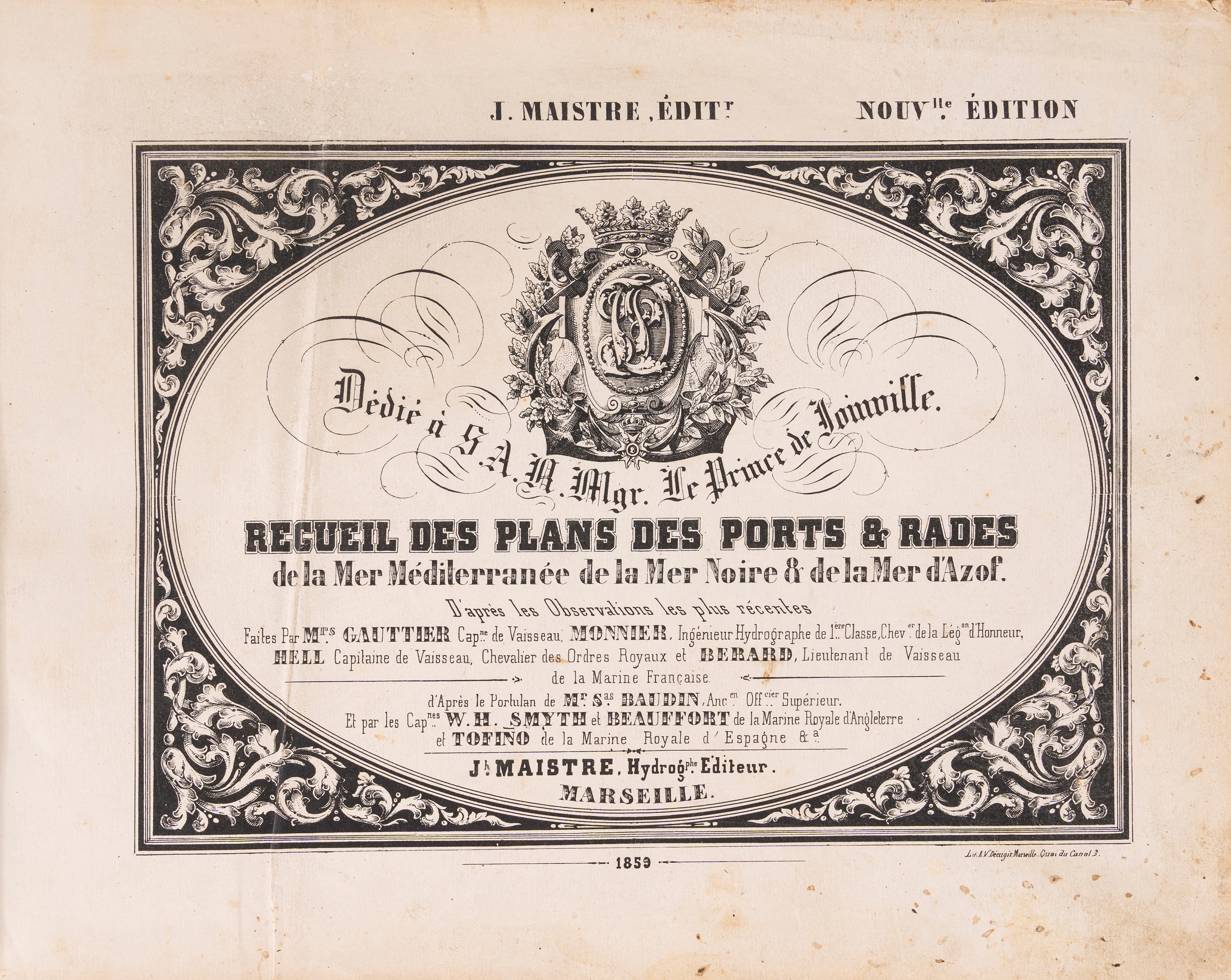 Recueil des plans des ports & rades de la Mer Méditerranée de la Mer Noire & de la Mer d'Azof.