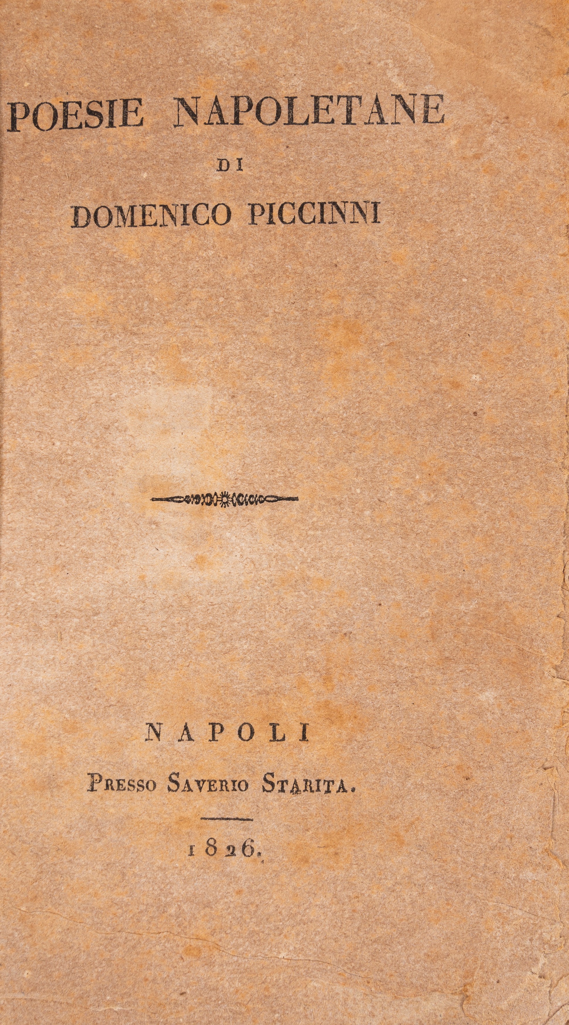 Domenico Piccinni, Poesie Napoletane, 1826