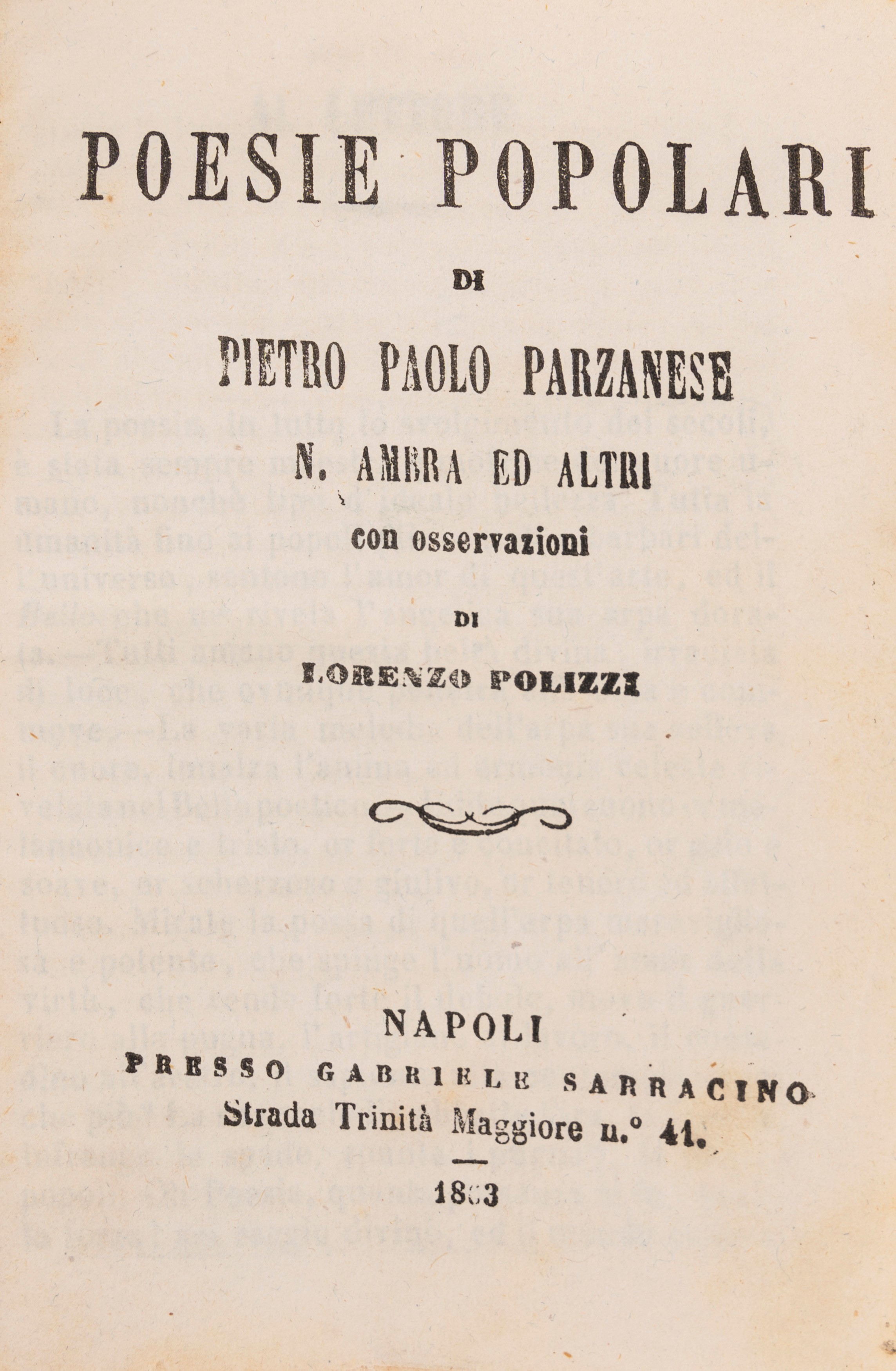 Domenico Piccinni, Poesie Napoletane, 1826