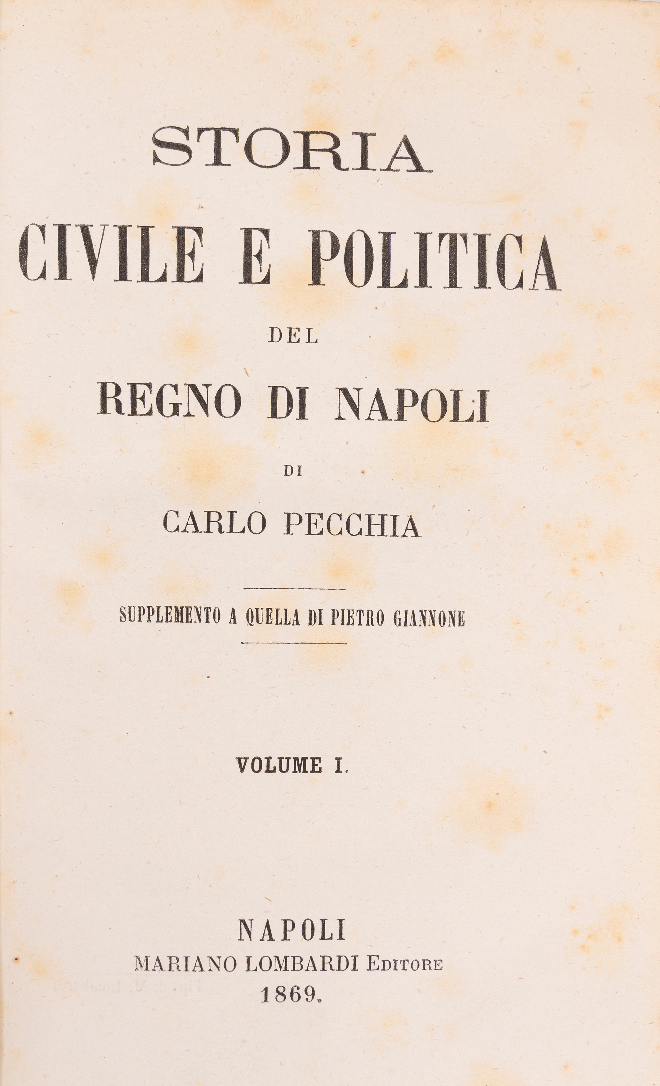 Supplimento alla storia civile e politica del regno di Napoli