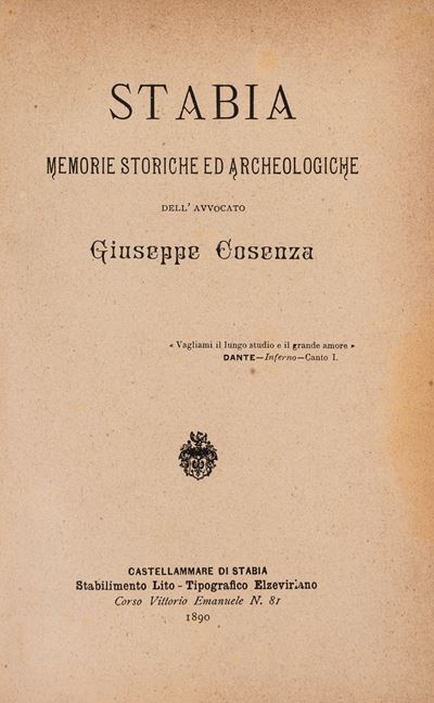 Stabia, Memorie storiche ed archeologiche, 1890