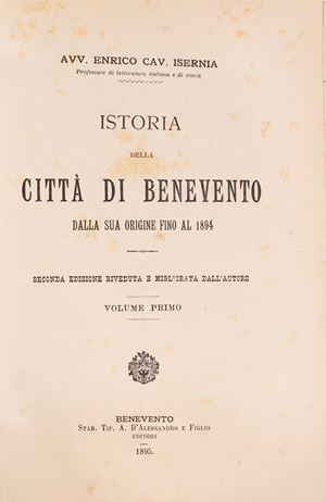 Istoria della citt&agrave; di Benevento dalla sua origine fino al 1894