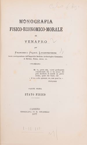 Monografia fisico-economico-morale di Venafro