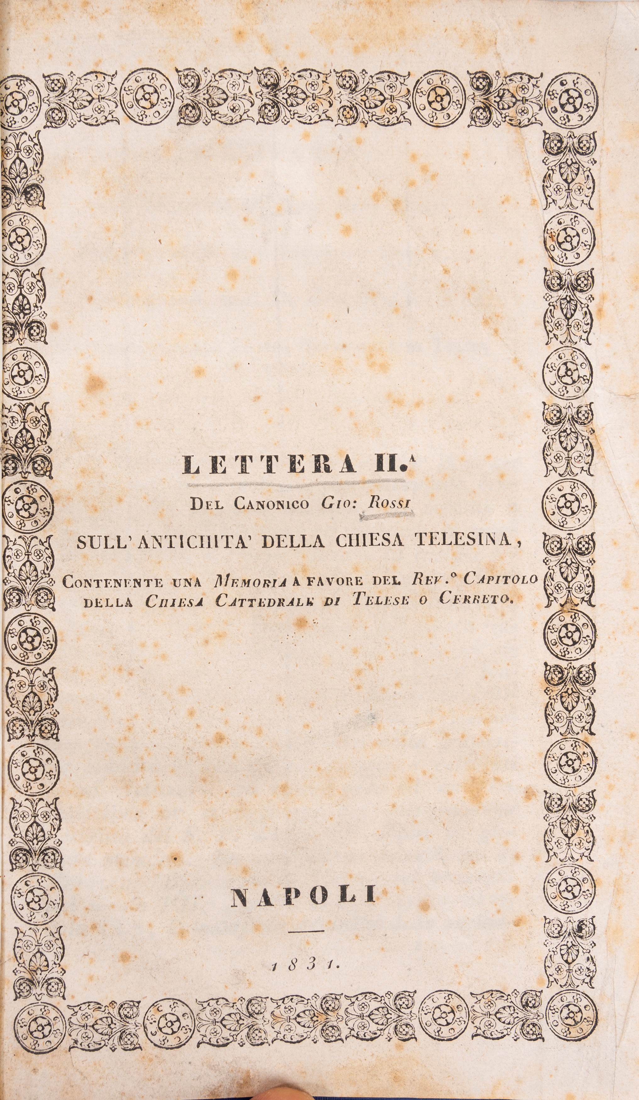 Memorie storiche artistiche del tempio S. Maria delle Grazie Maggiore a Capo Napoli