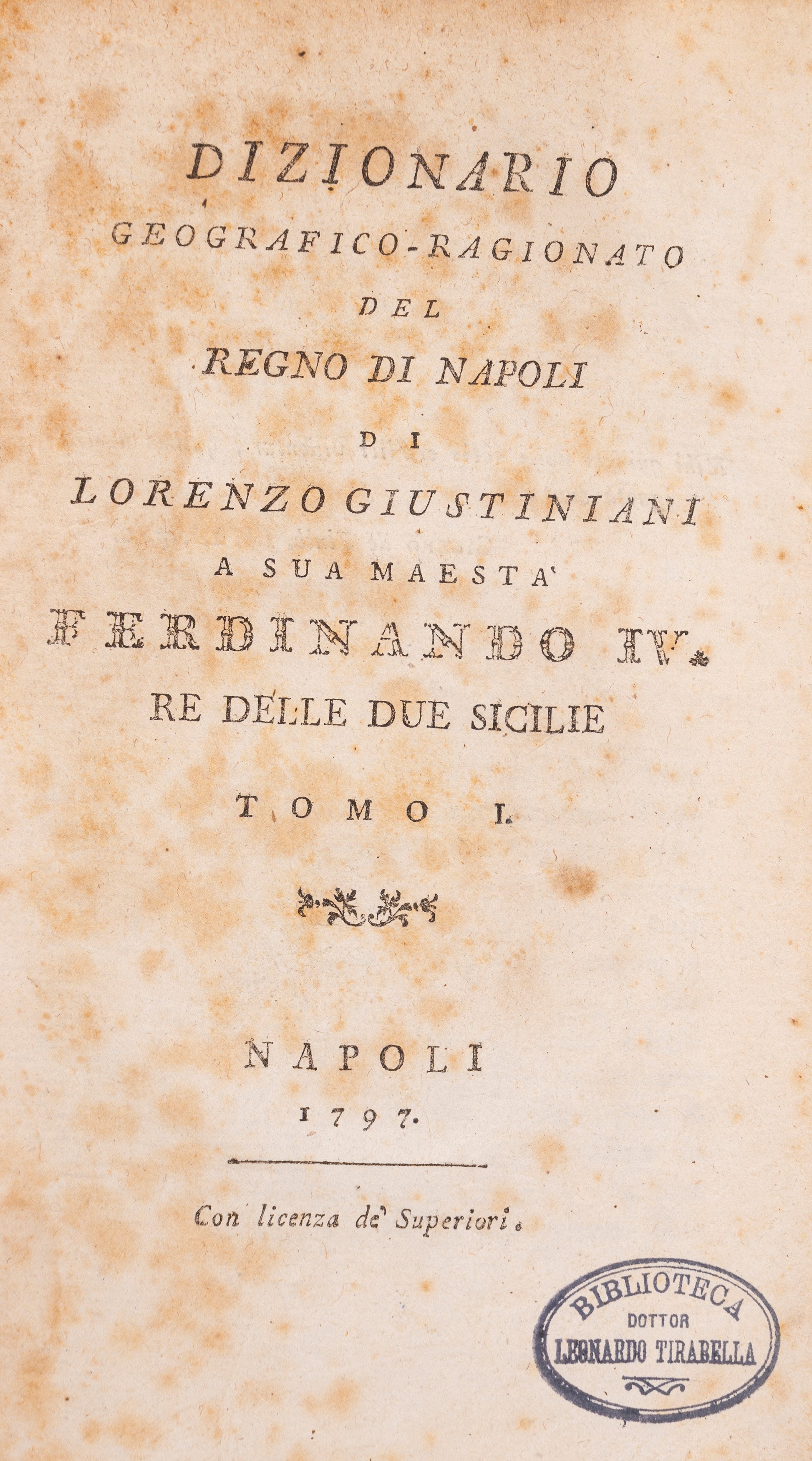 Dizionario geografico ragionato del Regno di Napoli Parte I