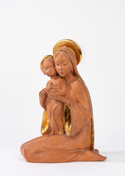 Madonna con Bambino, scultura in terracotta parzialmente dorata