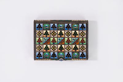 Scatolina in argento e smalti policromi, Francia, XIX secolo