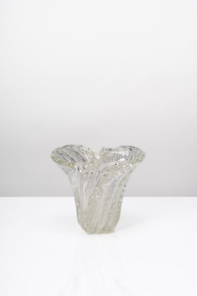 Vaso bullicante in vetro massiccio incolore