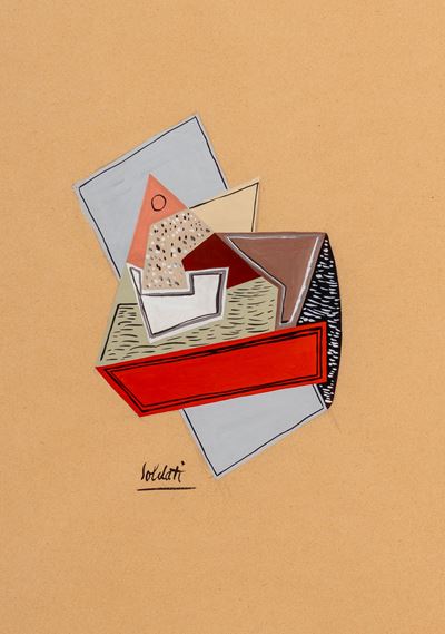 Composizione astratta, tempera su carta