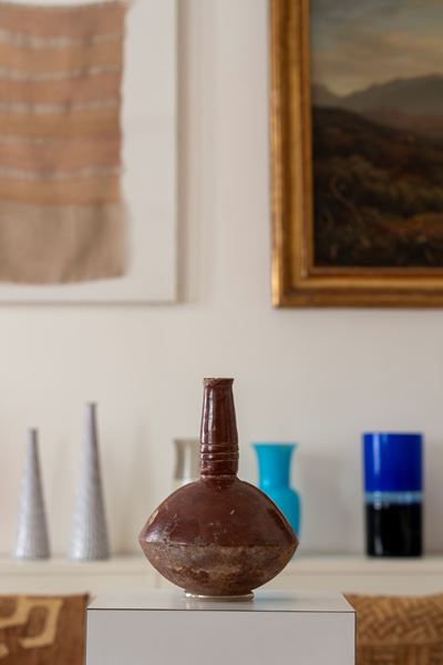 Vaso, argilla smaltata rossa, 26 x 19 cm