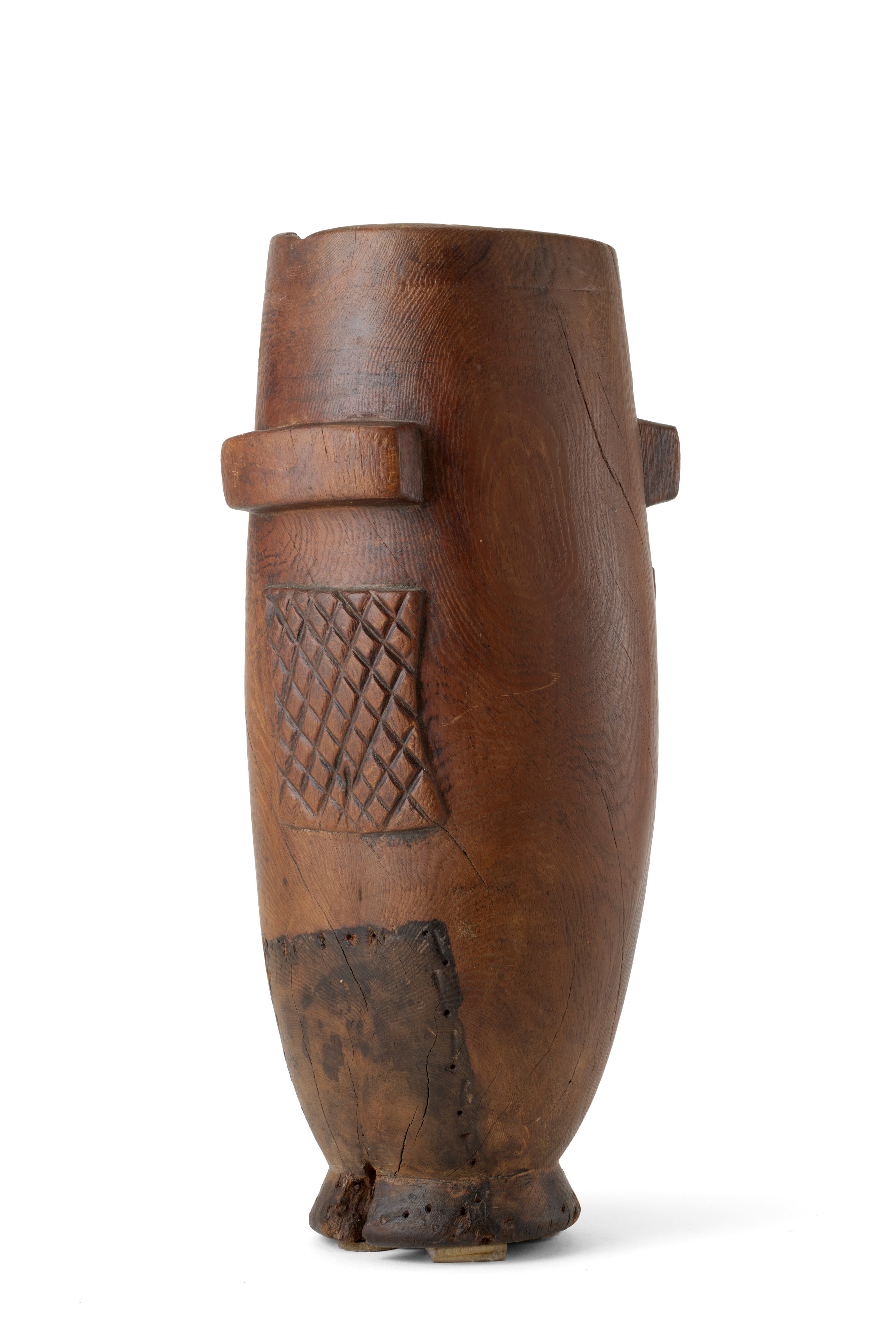 Arte Tribale - Contenitore in legno rosso, arte africana