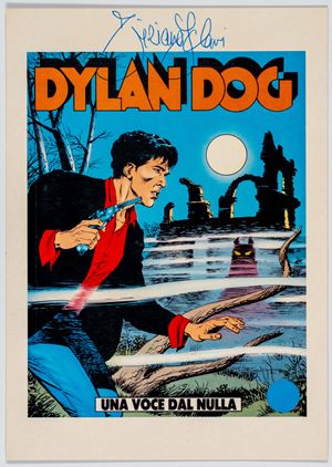 Tiziano Sclavi - Cartolina autografata - Dylan Dog - 15x21 cm