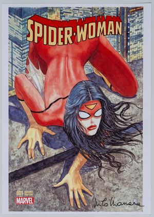 Manara - Stampa autografata - Spider-Woman - 21x29.7