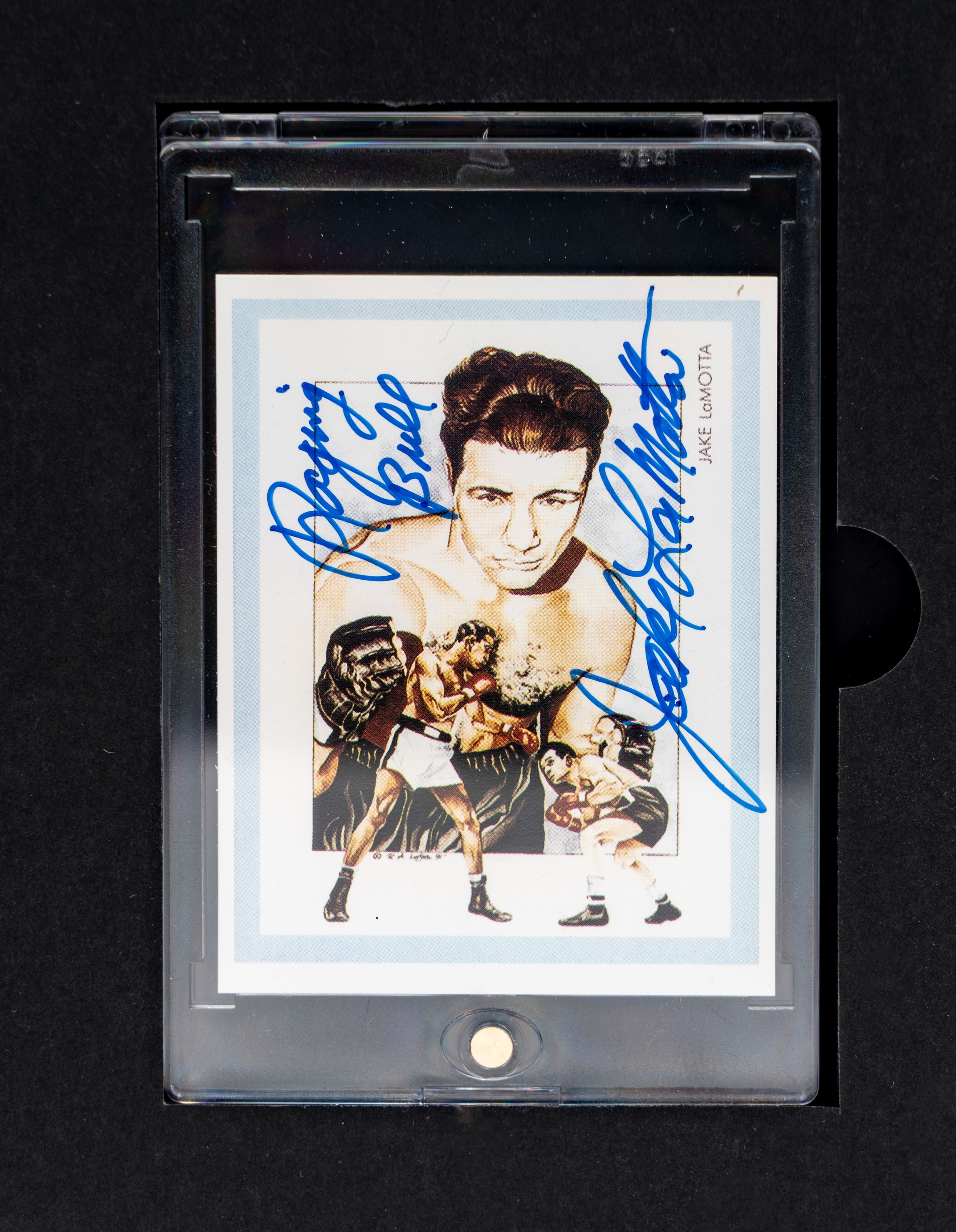 Jake LaMotta - Card autografata - Toro scatenato - In cofanetto - Cert. JSA