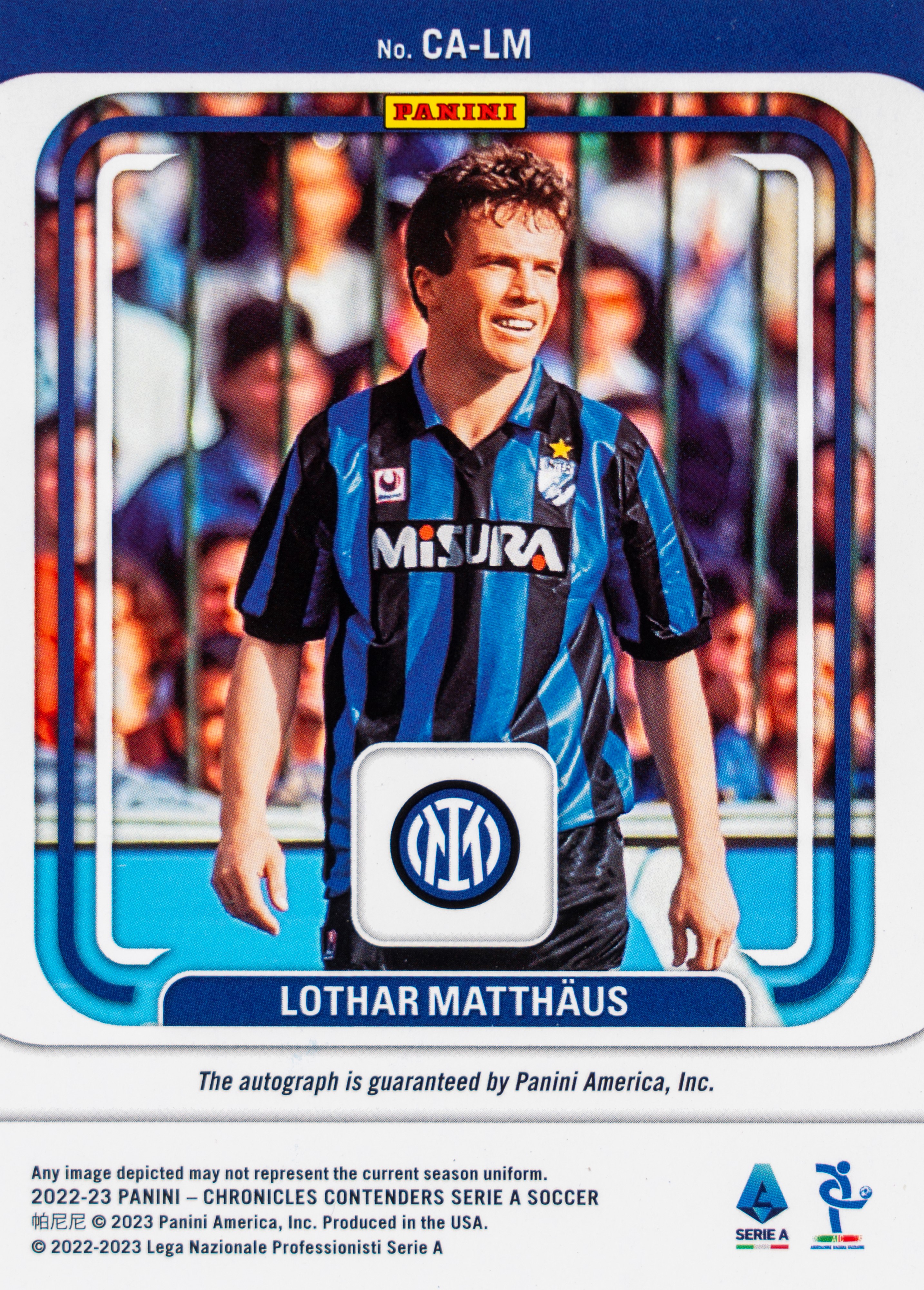 Lothar Matthäus - Card autografata - Inter - Panini Chronicles Contenders A Soccer