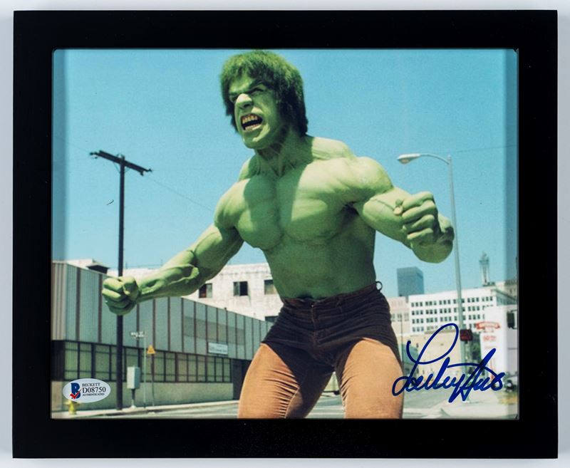 Lou Ferrigno - Foto autografata - L'Incredibile Hulk - 21,5x 20 cm (8”x10” inch) - In cornice - C...