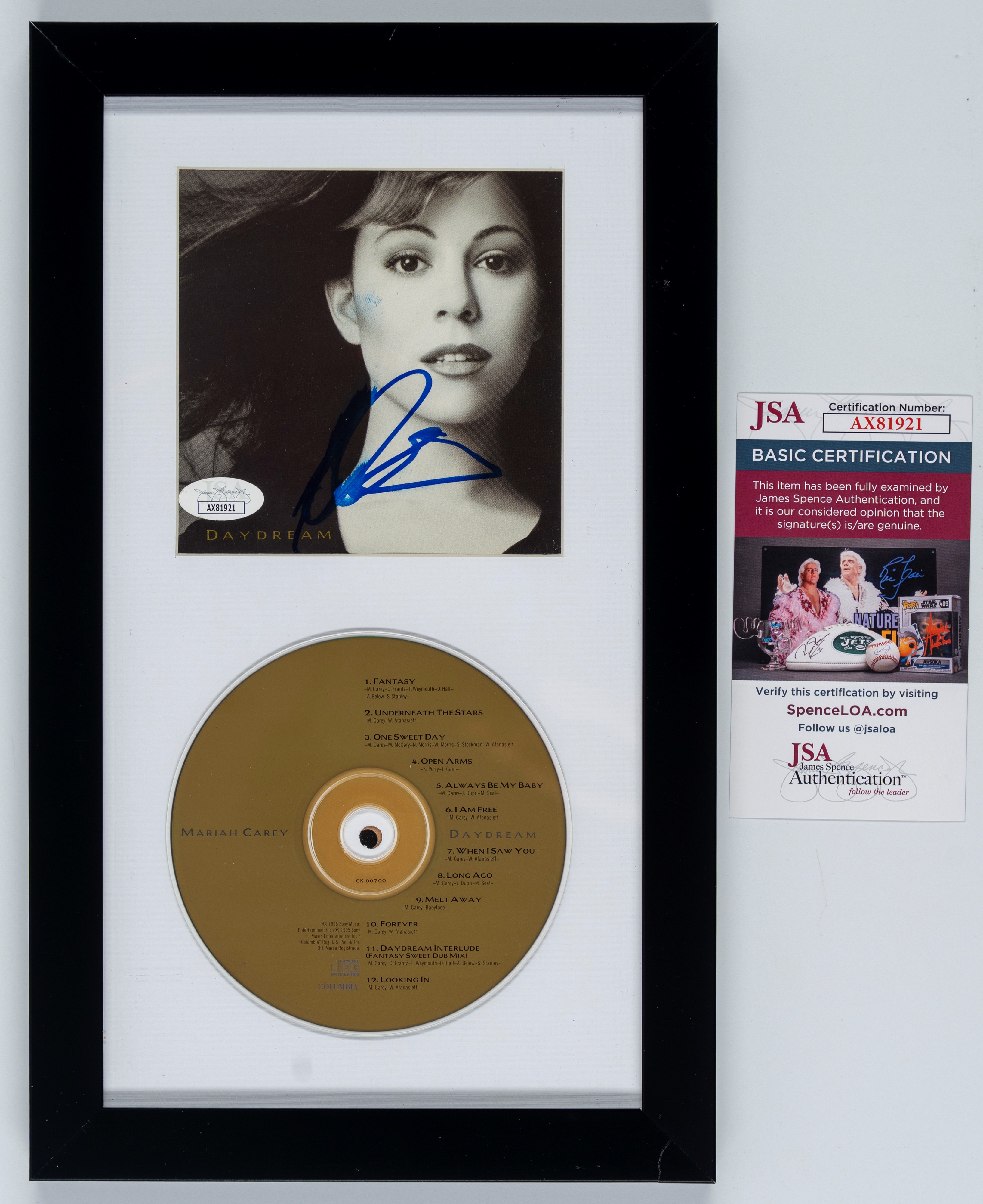 Mariah Carey - Inserto autografato - Daydream - In cornice - Cert. JSA
