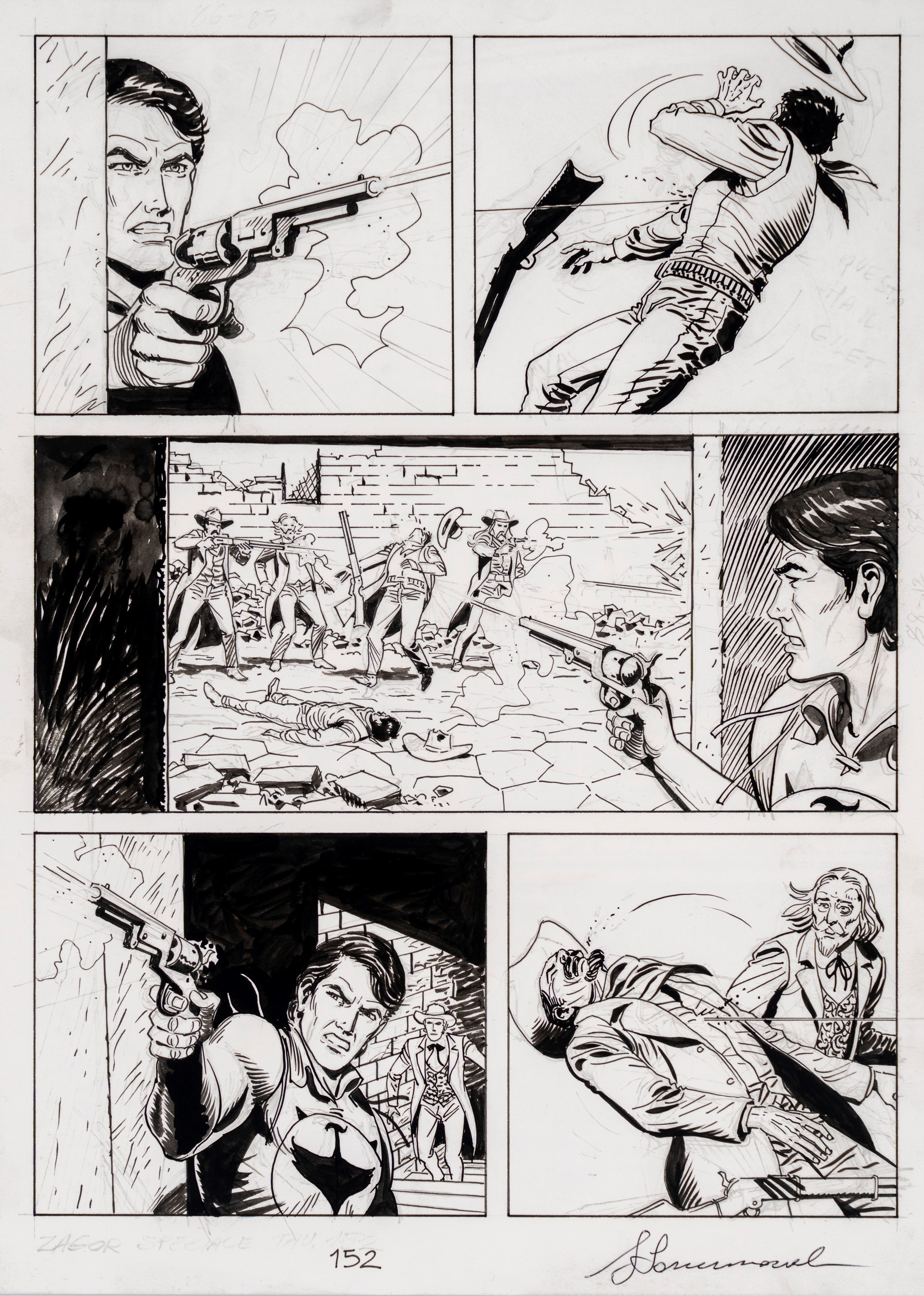 Giorgio Sommacal - 4 tavole originali - Speciale Zagor #33 - Firmate