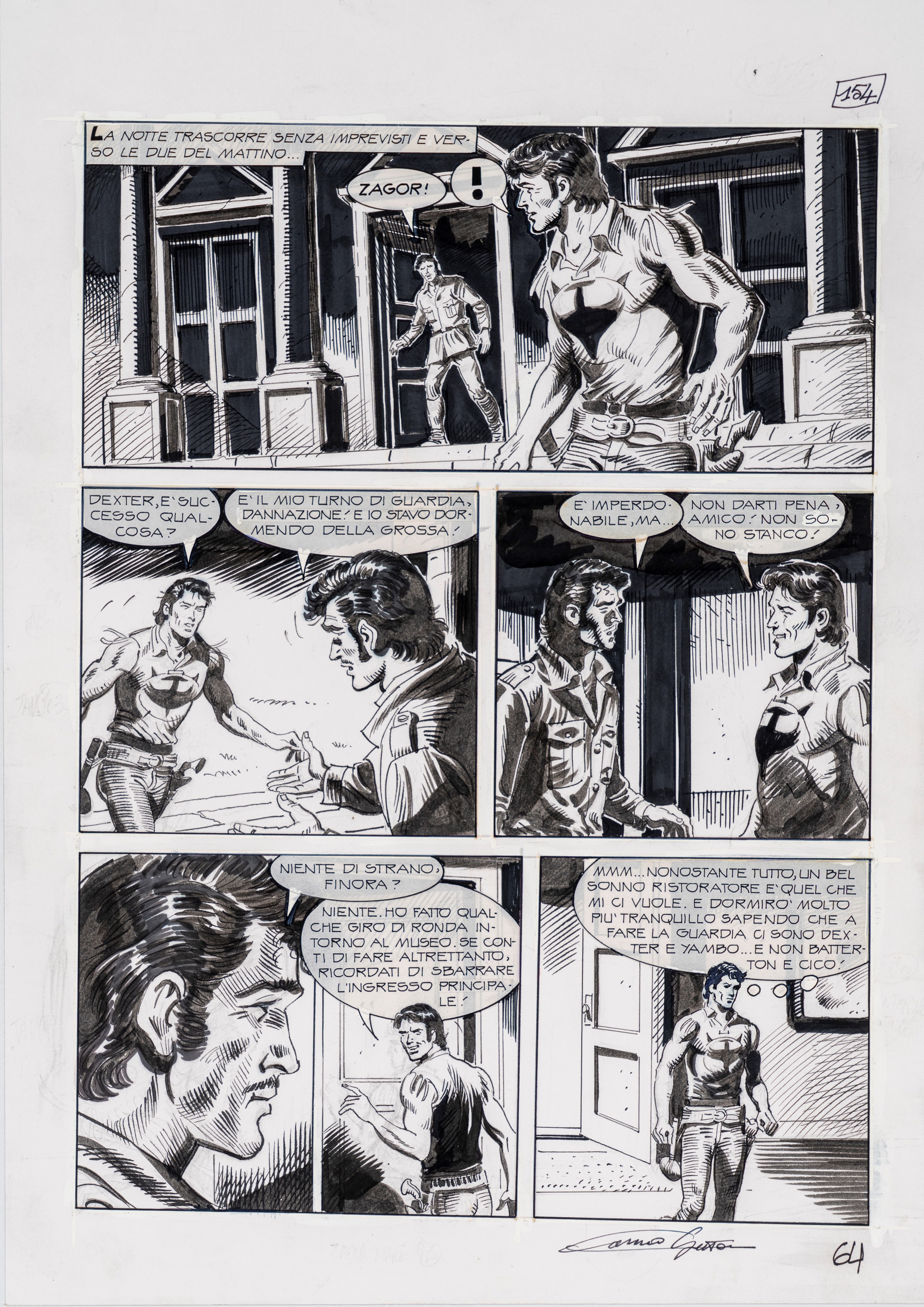 Sandro Dossi - Illustrazione originale - Looney Tunes - Warner - Titti, Silvestro, Bugs Bunny, Du...