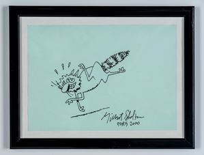 Gilbert Shelton - Illustrazione originale - Fat Freddy's Cat - In cornice - 26x20 cm