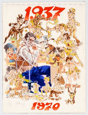 Sergio Asteriti - Acquerello su cartoncino - Disney - 23x31 cm